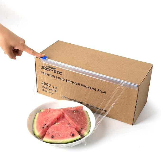 Plastic Food Wrap 12" x 4000 feet 2000 Feet Pack of 2