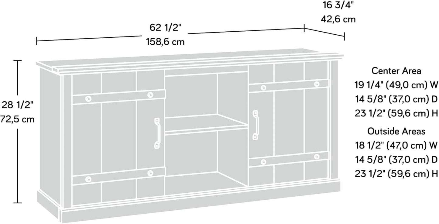 Sauder Entertainment Credenza, Pebble Pine Finish