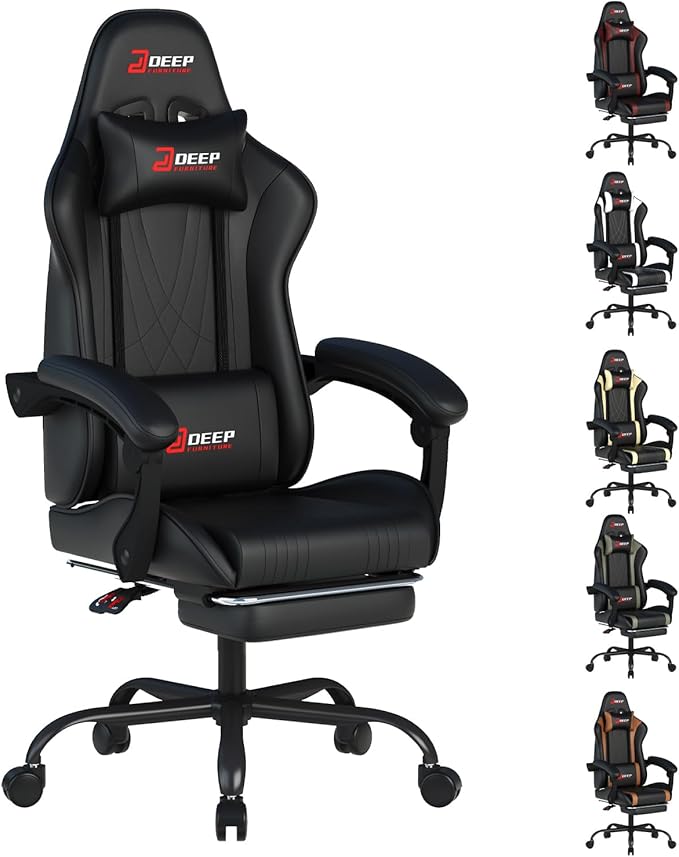E-Sports Gaming Chair Sports Car Driving Seat PU Material Moulded Sponge Comfortable and Safe Mg(1001-Black)
