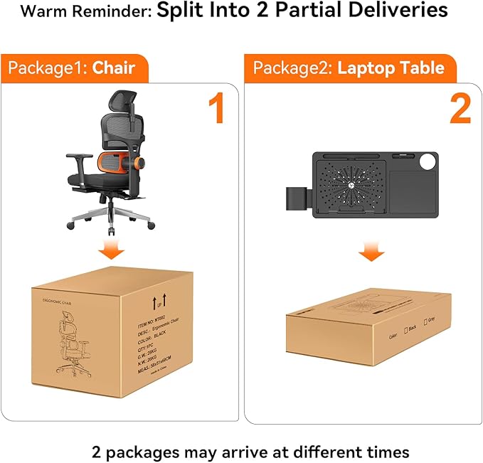 Newtral Office Chair Ergonomic - Home Office Desk Chair, Back Pain Chair with Auto-Following Lumbar Support, 4D Armrest, Seat Depth and Height Adjustable (Foot Rest + Laptop Tray, Black)