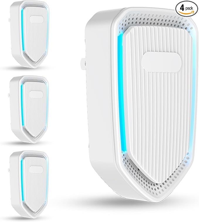 Air Ionizers for Home Plug In,Air Purifier Plug in Wall,Negative Ion Air Purifier for Bedroom -Quiet Operation Air Freshener for Home, Bedroom, Office, Garage Room,Odor,Pets Smell(4)