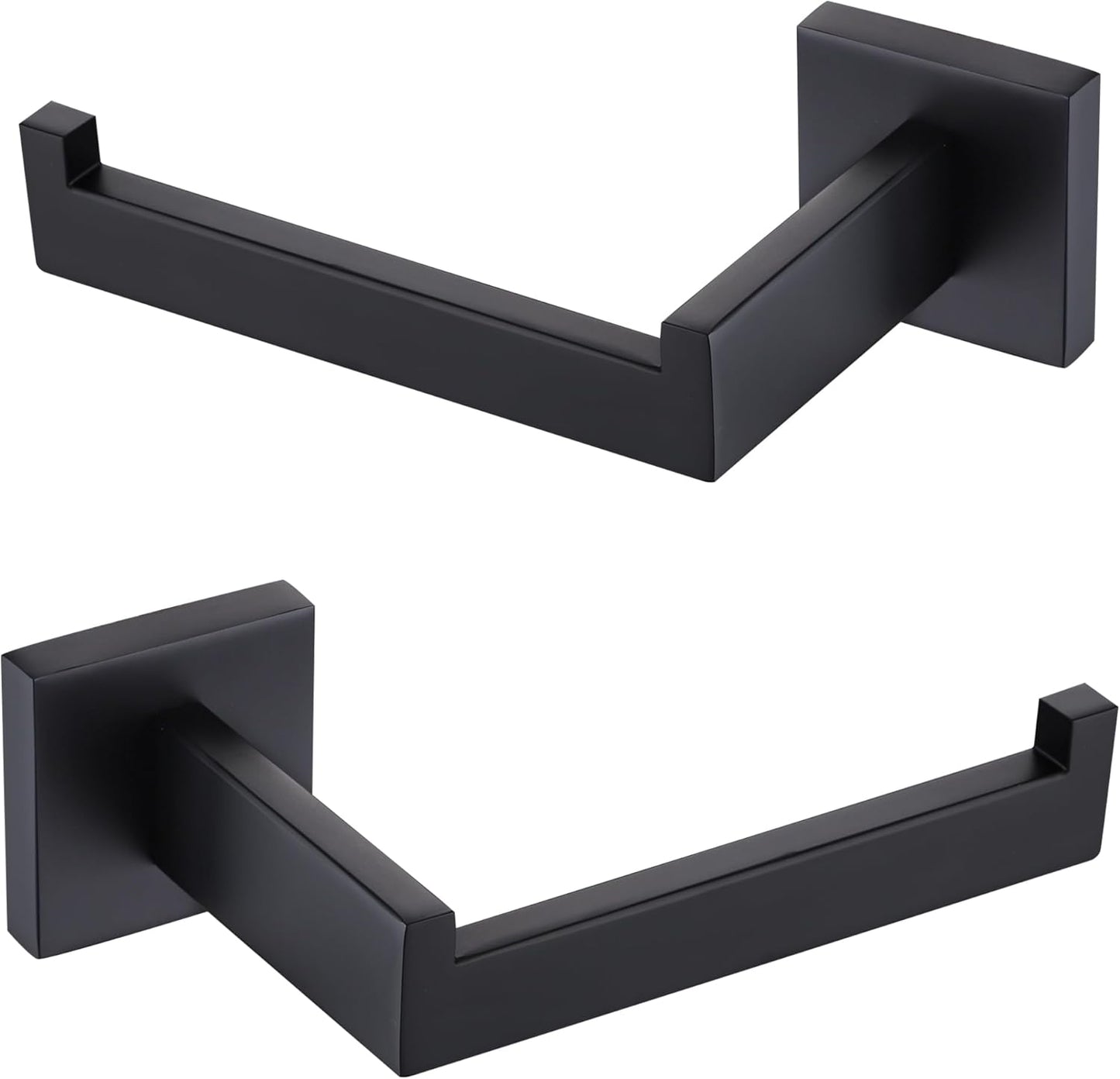 LANC Black Toilet Paper Holder, Bathroom Toilet Paper Roll Holder Wall Mounted Modern Matte Black TP Holder for Bathroom Kitchen Washroom Stainless Steel Left and Right 2 Pack, A8807MB-LRP2