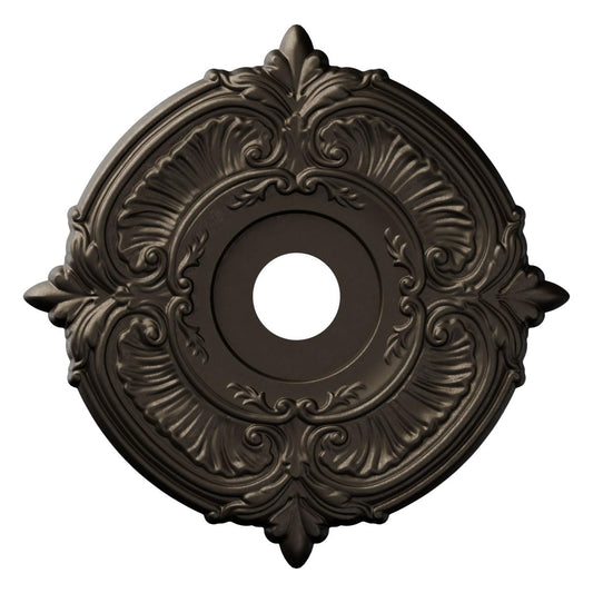 19Od X 3 1/2Id X 1P Attica Thermoformed Pvc Ceiling Medallion (Fits Canopies Up To 6 3/4), Metallic Black Night