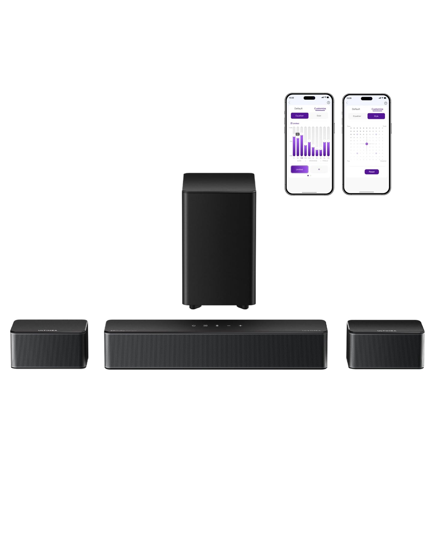 ULTIMEA 5.1 Sound Bar, 410W Dolby Atmos Surround Sound System for TV, 3D Sound Bars for Smart TV w/Subwoofer, Adjustable Surroun