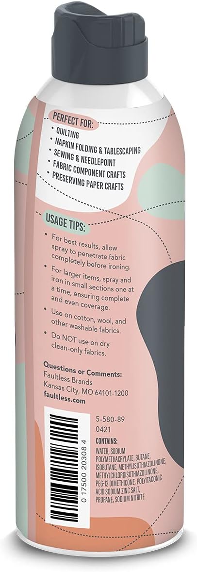 Magic Premium Quilting & Crafting Spray Can – Fabric Spray for Cutting, Creasing, & Sewing – Best Press Spray Starch for Quilting to Flatten Seams & Wrinkles – Wrinkle Spray (15oz Aerosol)