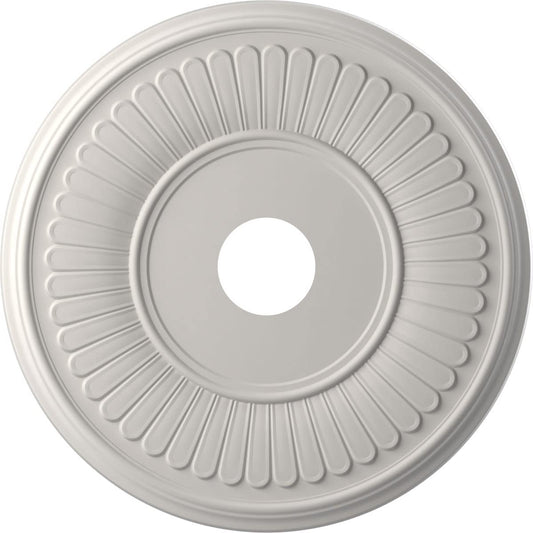 Ekena Millwork Cmp19Begbw Berkshire Thermoformed Pvc Ceiling Medallion (Fits Canopies Up To 8 3/8), 19Od X 3 1/2Id X 1P, Ultraco