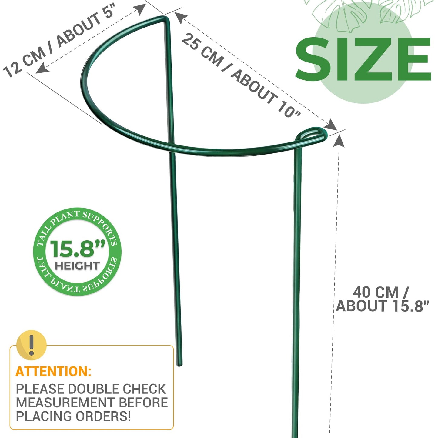 LEOBRO 6 Pack Plant Support Plant Stakes, Metal Peony Support, Garden Plant Supports, Plant Cage, Plant Support Ring, Plant Support Stakes for Peony, Tomato, Hydrangea, Indoor Plants, 9.8 W x 15.7 H