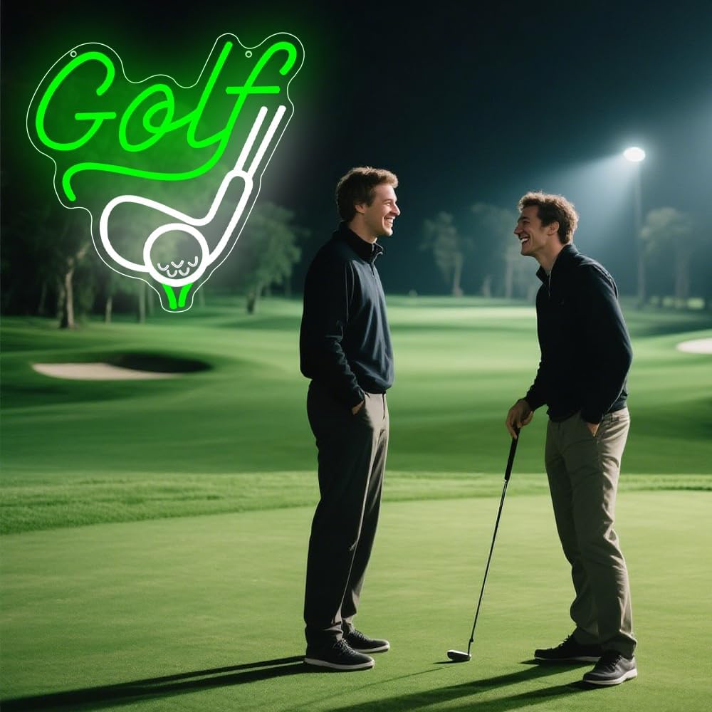 Golf Neon Sign,Sport Dimmable LED Light Signs for Wall Art Decor,Masters Golf Ball Backdrop for Bar Office Bedroom Club Party Man Cave,Gift for Men Women USB Powered（12.3"*11.9"）