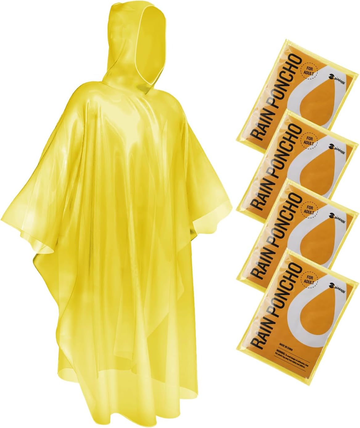 SaphiRose Disposable Rain Ponchos Emergency Clear Poncho