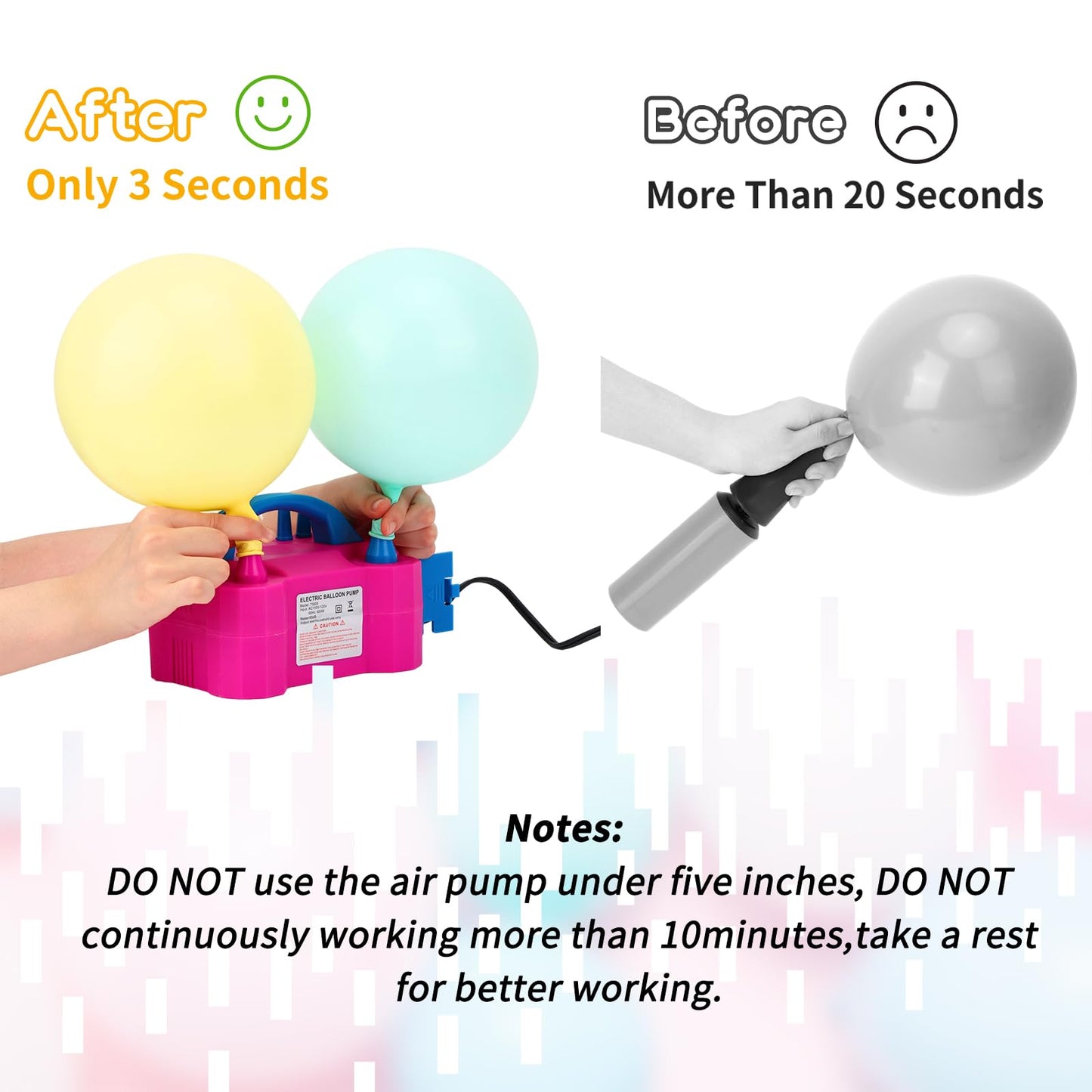rubfac 7.2ft Adjustable Balloon Arch Kit with Electric Pump, Pink, Round, Arch with Electric Pump, Baby Shower, Wedding, Birthday, Graduation, Unisex Adult