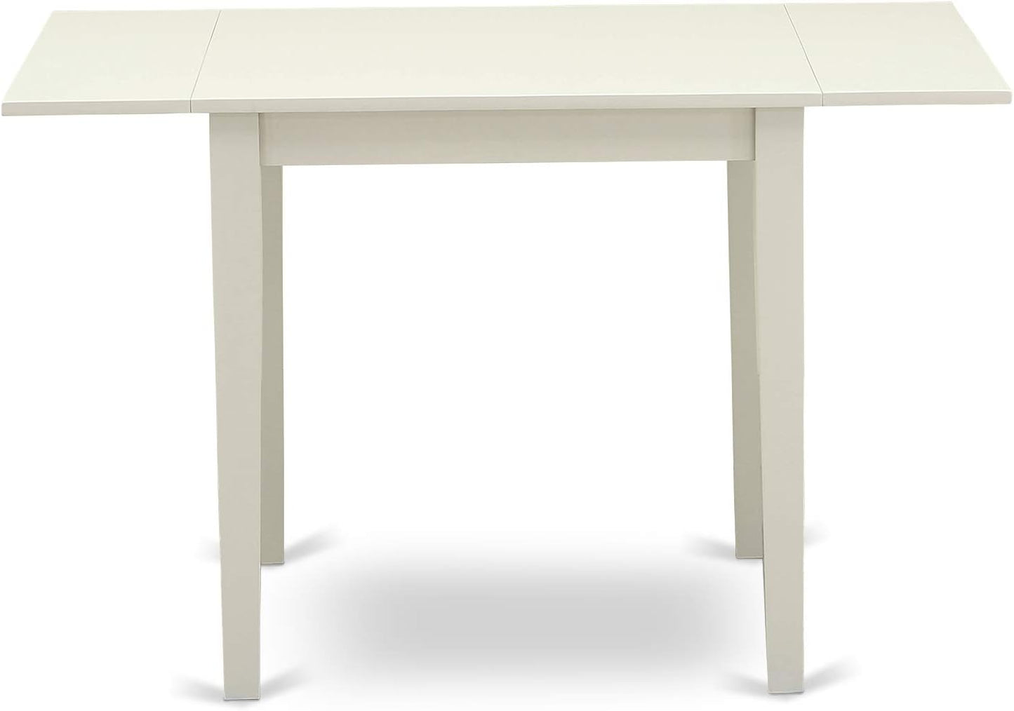 East West Furniture NDGR5-LWH-W 5 Piece Dining Room Furniture Set Includes a Rectangle Kitchen Table with Dropleaf and 4 Dining Chairs, 30x48 Inch, Linen White