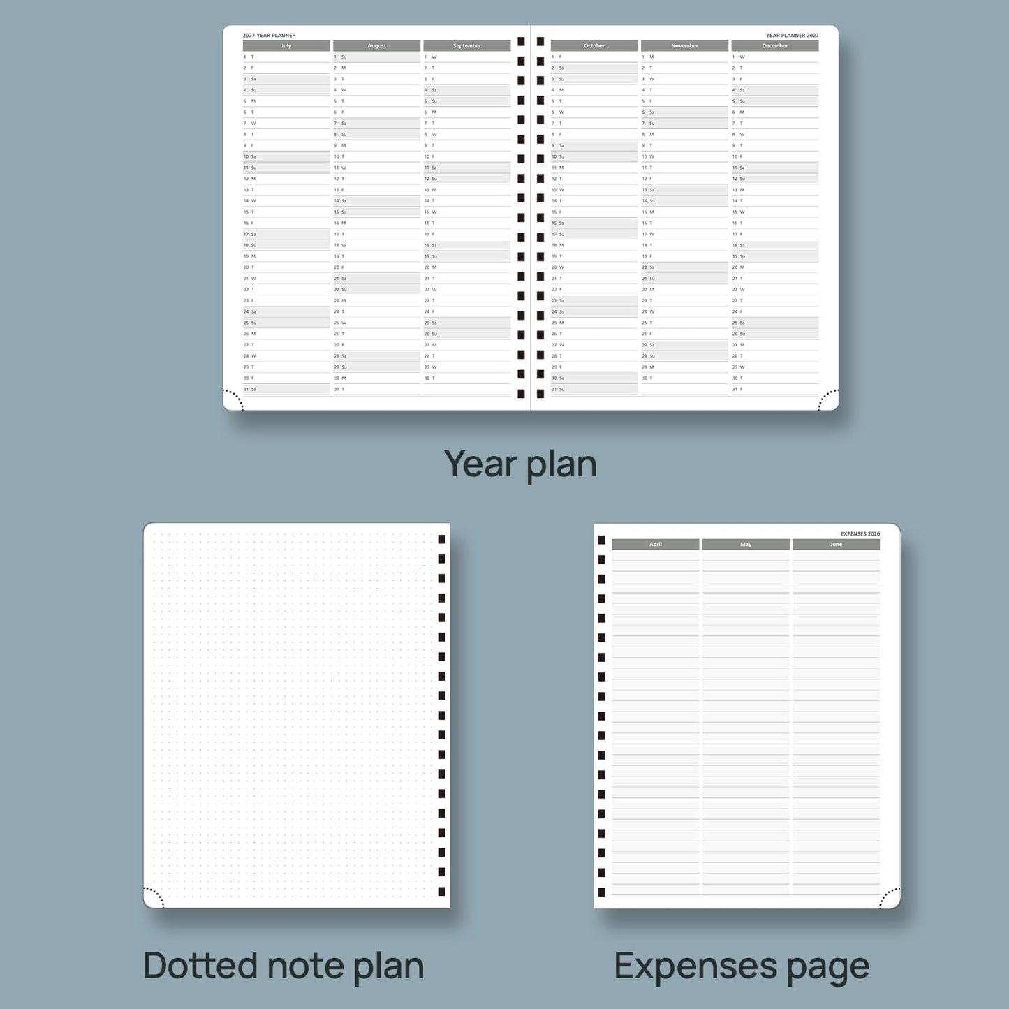 POPRUN 2026 Planner (Large Size 10'' x 8'' Wire-Bound Hard Cover) Daily Weekly and Monthly Calendar - Agenda 2026 (Jan.2026-Dec.2026) with Hourly Schedule, Monthly Tabs - Burgundy