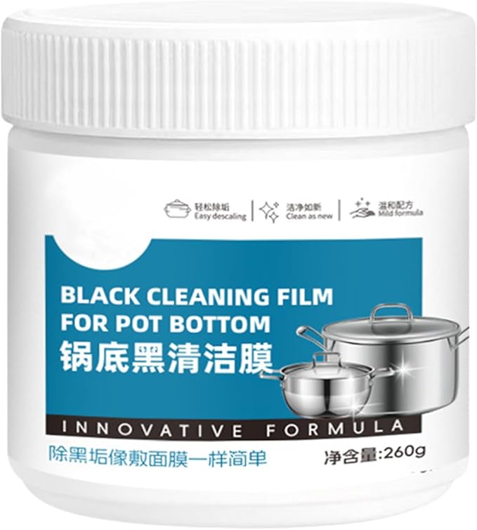 Burnt Pan Cleaner, Safe & Easy Application, 260g, Cookware Degreaser Paste, Cookware Deep Cleaning Paste, Stubborn Oil Removal, Powerful Degreasing Formula, for Stove, Oven, Grill, Cooktop, Microwave