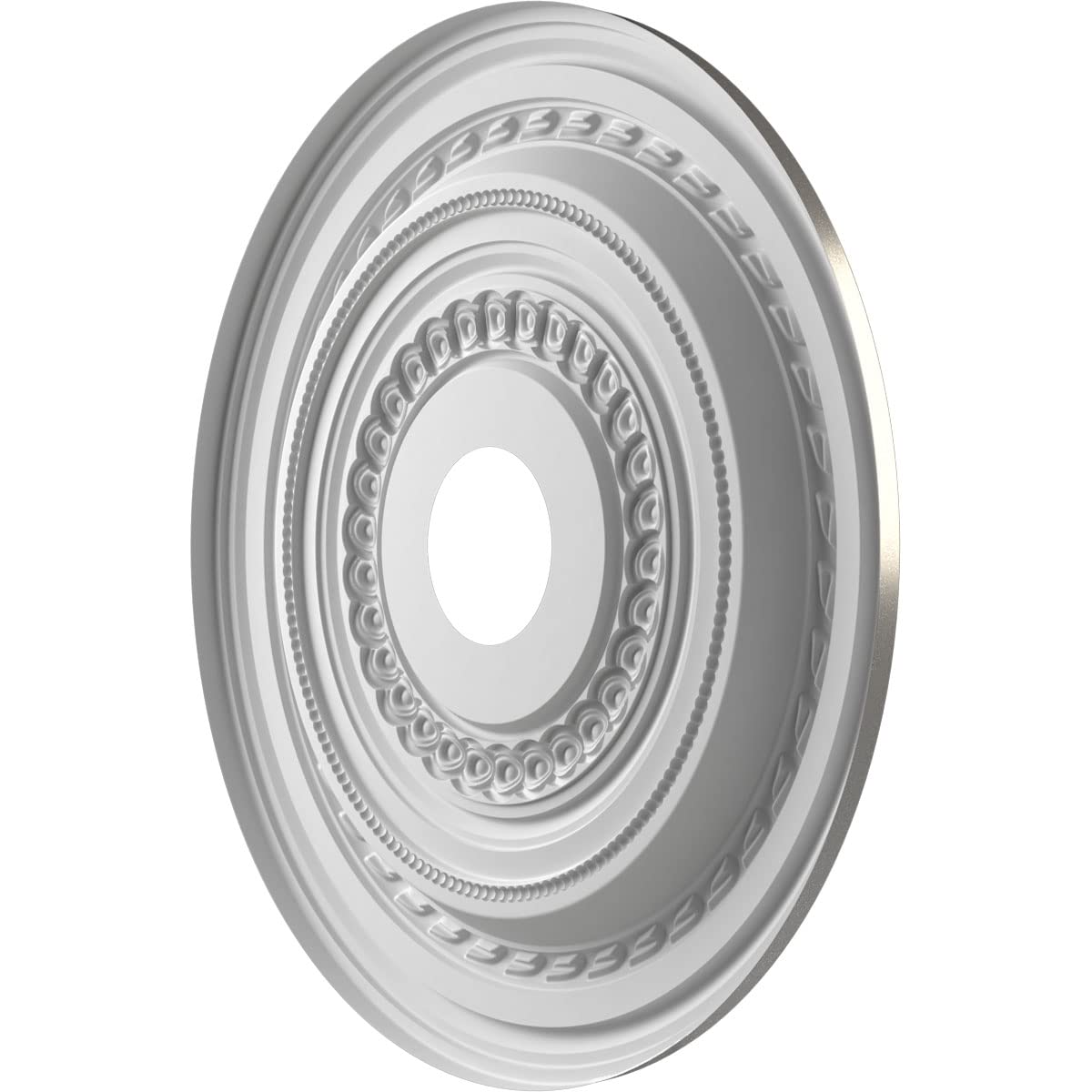 Ekena Millwork 19Od X 3 1/2Id X 1P Cole Thermoformed Pvc Ceiling Medallion (Fits Canopies Up To 5 1/8), Aged Dark Steel