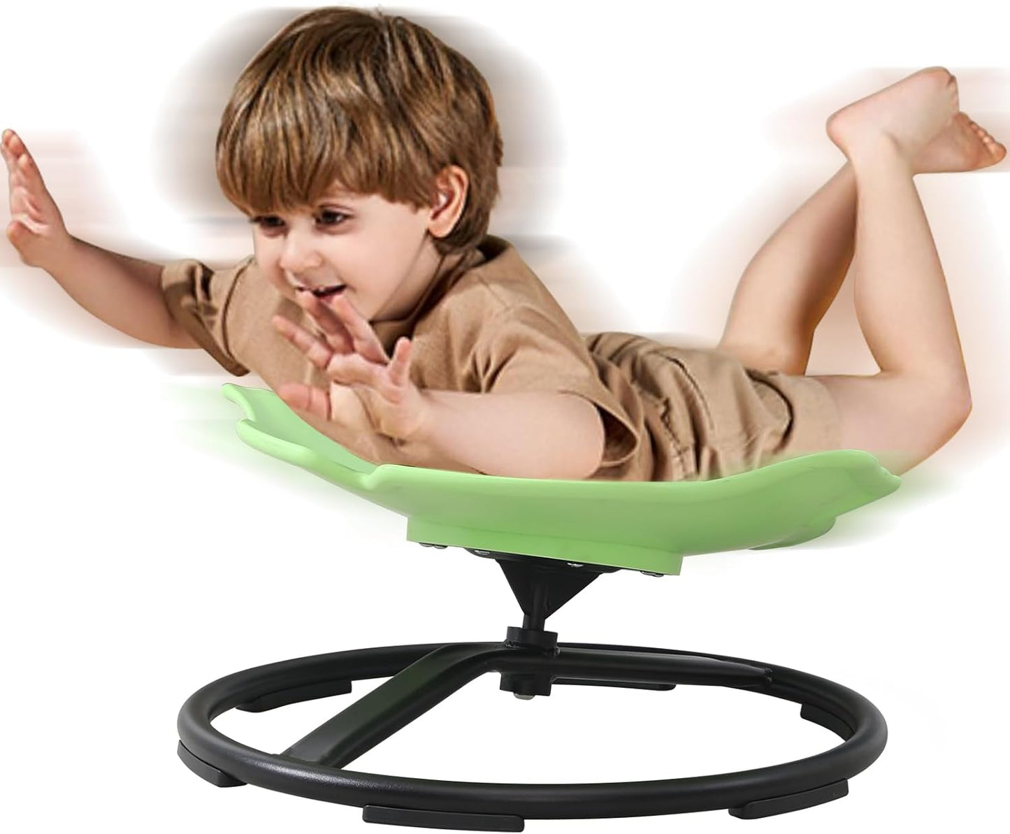 Spinning Chair for Autistic Kids, Sensory Toys for Kids With Autism, 360° Sensory Swivel Chair, Fish-Shaped Spin Seat for Children With ADHD, Safe & Smooth Sit and Spin Improve Balance (Green)