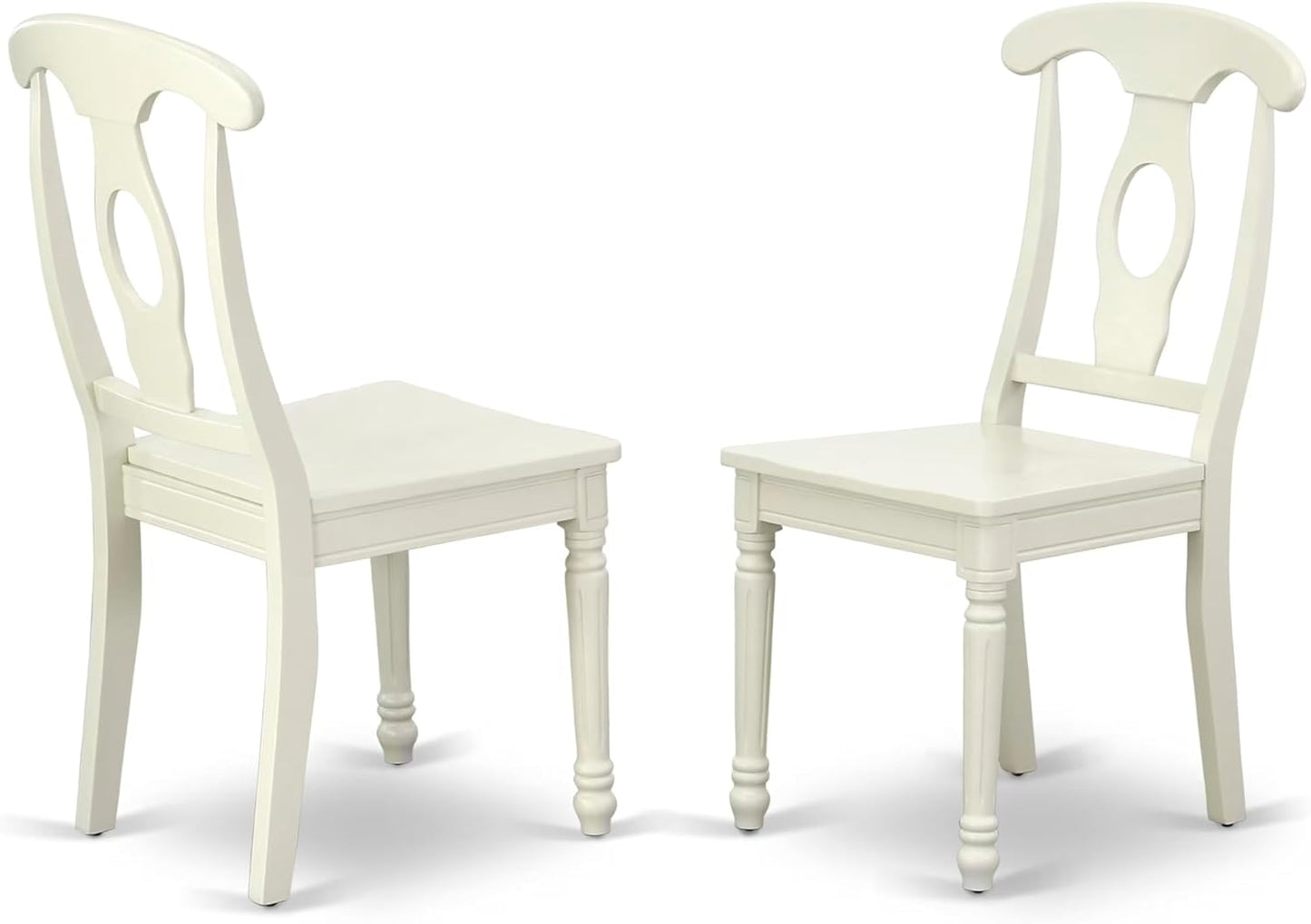 East West Furniture DOKE9-LWH-W 9 Piece Dining Set Includes a Rectangle Dining Table with Butterfly Leaf and 8 Kitchen Chairs, 42x78 Inch, Linen White