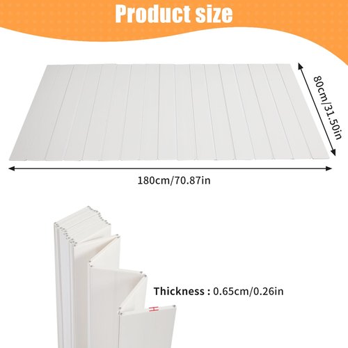 Foldable Bathtub Tray, PVC Anti-dust Bathtub Cover Bath Insulation Cover, Waterproof Shutter Bathtub Tray & Laptop Desk 2 in 1 Fits Most Tubs,Can Hold Wine Glass, Books, Tablets.(180 * 80 * 0.65cm)