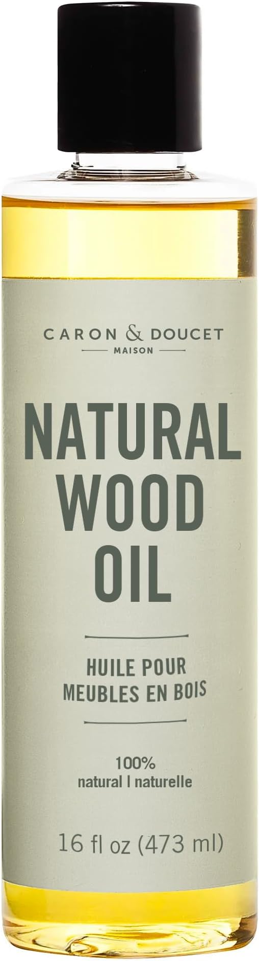 CARON & DOUCET - Natural Wood Conditioning Oil - 100% Plant Based Conditioning and Polishing Oil - Orange Scented - Suitable for Natural Wood Furniture (16oz)