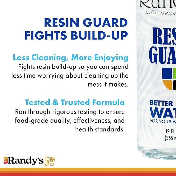 Randy's Black Label Cleaner and Resin Guard Bundle – Fast-Acting Resin Cleaning Solution for Glass, Metal & Ceramic Surfaces – Glass Pipe Cleaner - Protects with Water Alternative – 2 x 12 fl oz