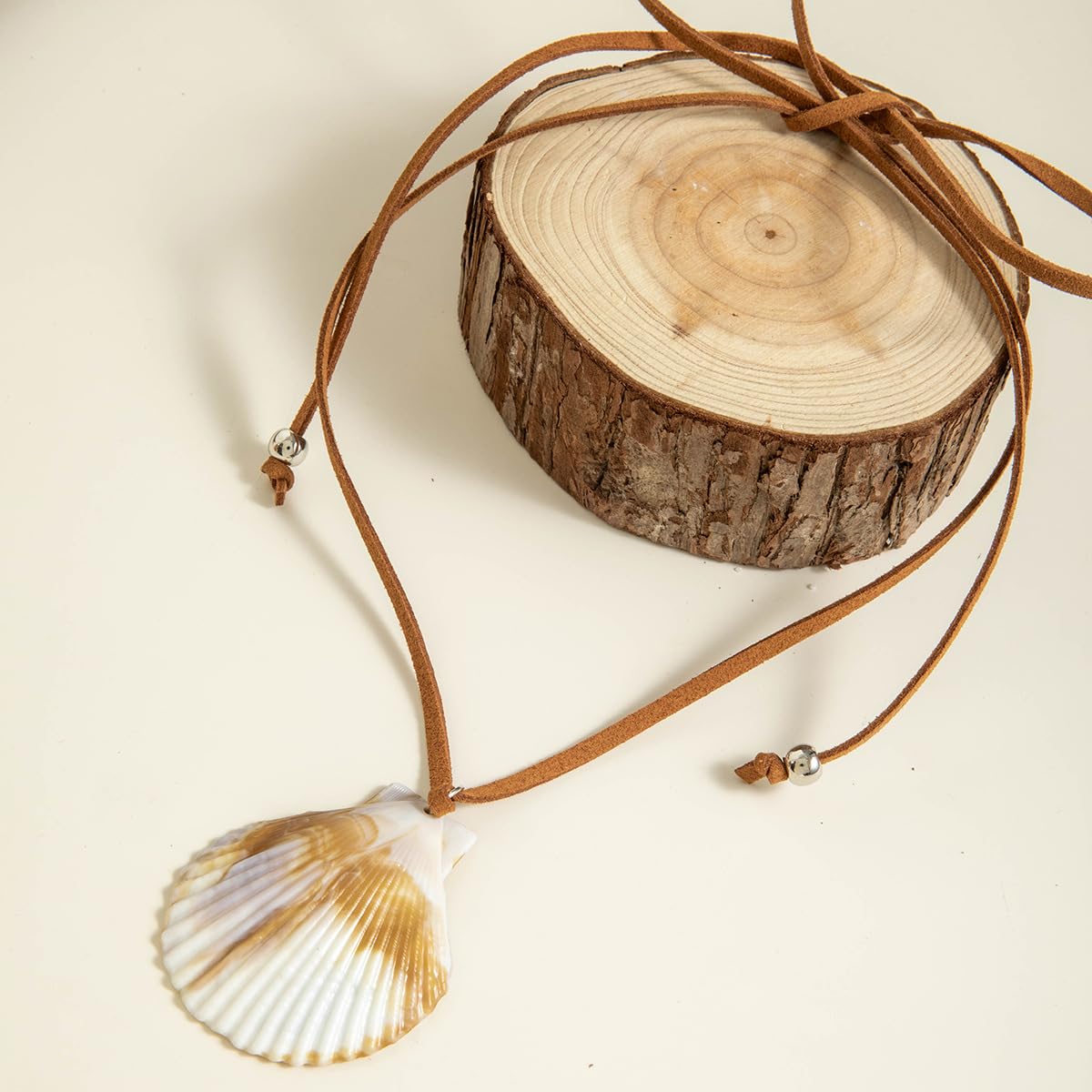 Large Starfish Shell Necklace for Women Bohemian Starfish Pendant Necklace Dainty Coastal Jewelry Summer Sea Vacation Necklaces Adjustable Shell Necklaces Summer Beach Surfer Jewelry Outfits Accessories (Brown)