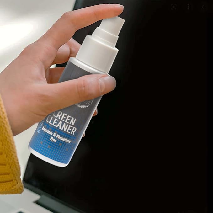 Screen Cleaner Spray Bottle with Microfiber Cloth for Electronical Devices, Ideal for Laptops, Computers, Tv Screens, Phone Screens, Tablets, Camera Lenses, E-Readers (2 x 1.70 Ounces)