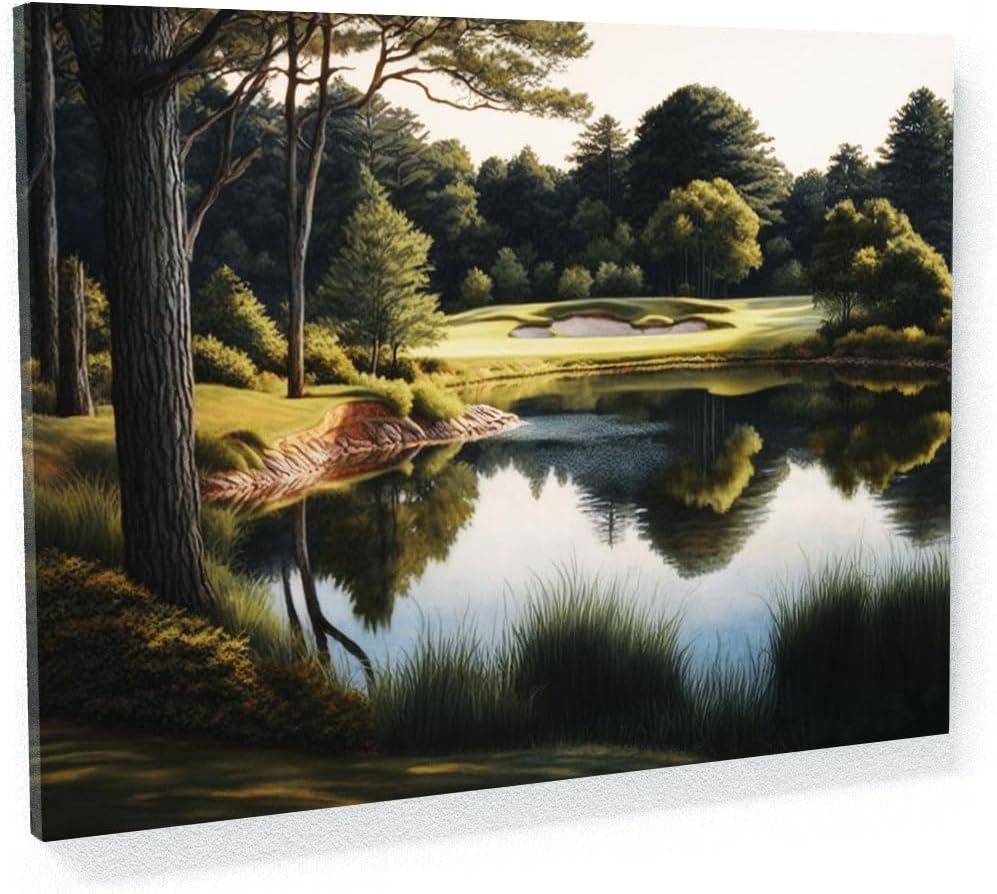 Sense Canvas Golf Realistic Course 10 Canvas Art - Home Decor Wall Art Print Poster Painting Large 40x30 / 0.75"