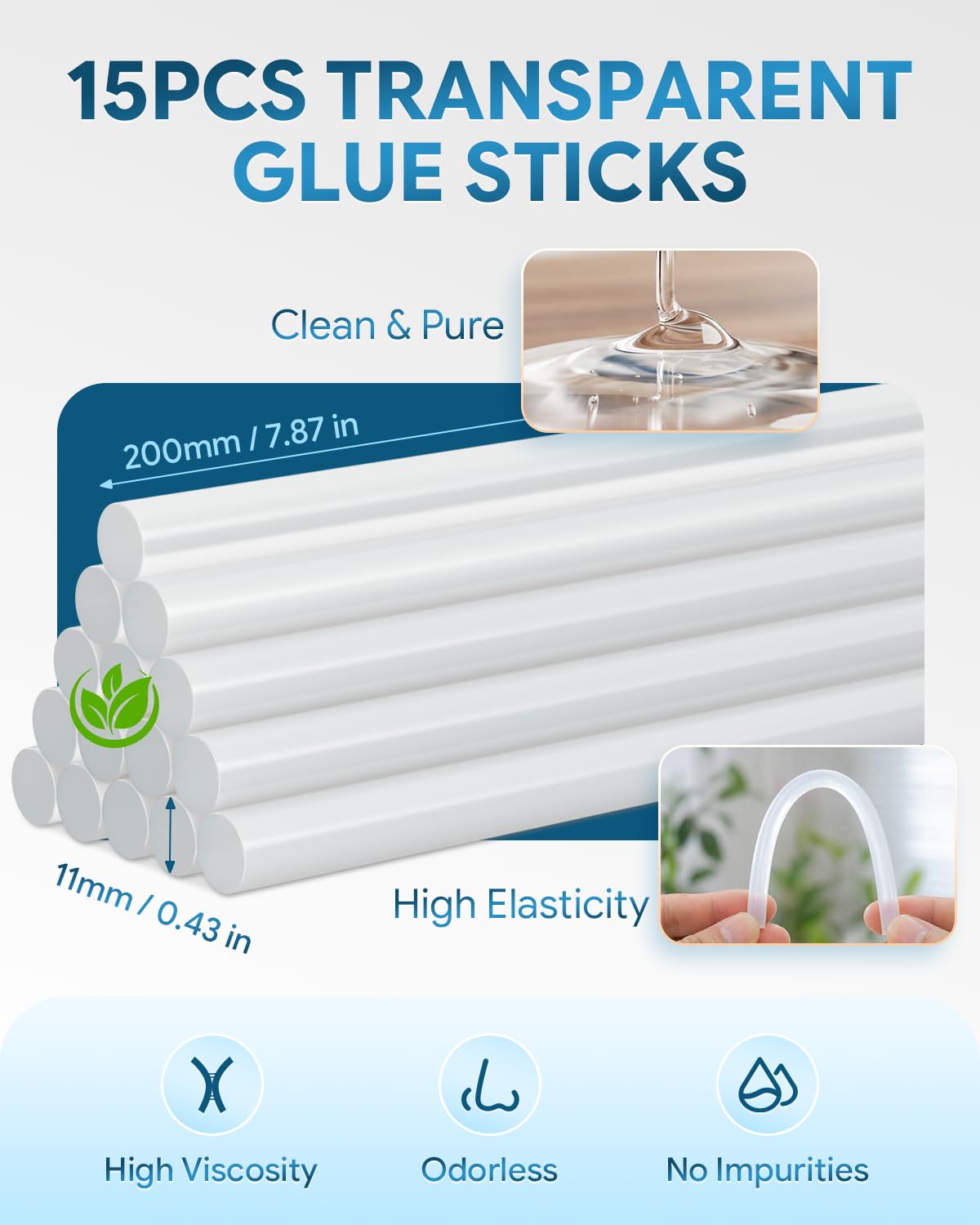 Dual Power 60/100W Hot Glue Gun, Fireproof Anti-Drip Fast Preheating Heavy Duty Industrial Glue Gun with 15 Glue Sticks, Adjustable Power for DIY Craft, Home Repair, Wood, Gift Wrapping
