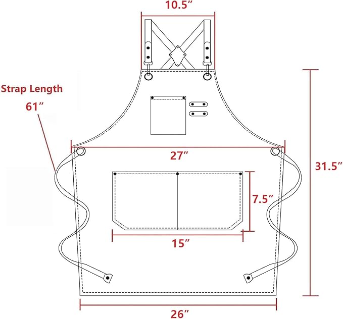 AFUN Chef Aprons for Men Women with Oversized Pockets, 16-Ounce Cotton Canvas Cross Back Heavy Duty Work Apron (Grey Green)