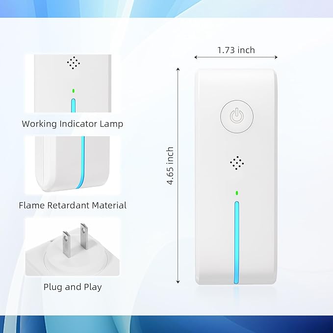 Plug In Air Ionizers - Air Ionizer for Home,Air Purifier Plug In with Night Light Negative Filterless Mobile Air Ionizer Portable Mini Air Cleaner for Home,Office,Living Room,Garage Room (4)