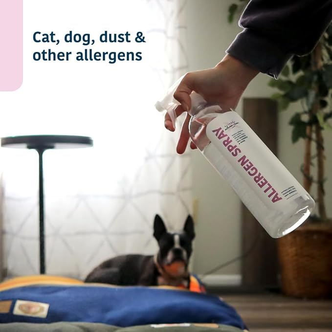 Allergen Spray, Pets, Dust Allergies & More, Air & Surface, Just Add Water, Bottle with One Refill, Over 64oz Total