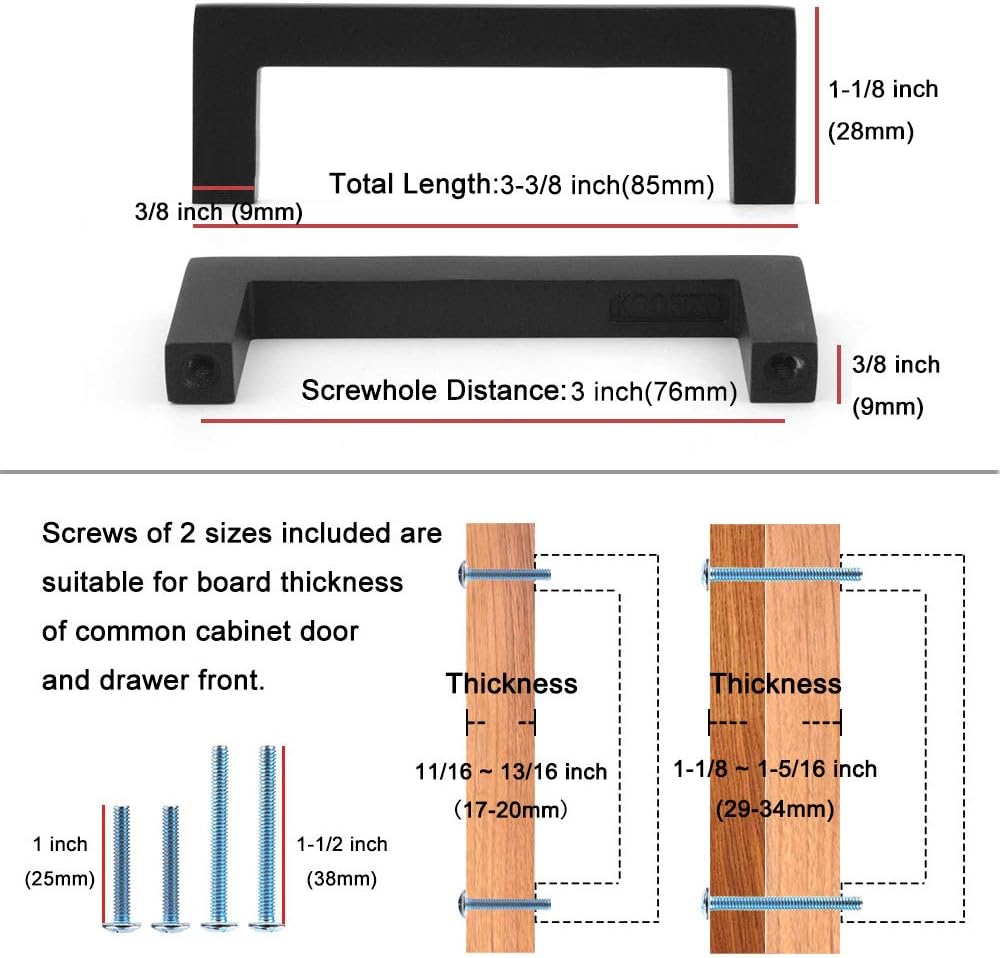 KOOFIZO Oil Rubbed Bronze Cabinet Pulls Bronze Cabinet Handles, 30 Pack 3 Inch Rubbed Bronze Hardware for Kitchen Cabinets Drawer Dresser 1816 Cupboard Bedroom Bathroom