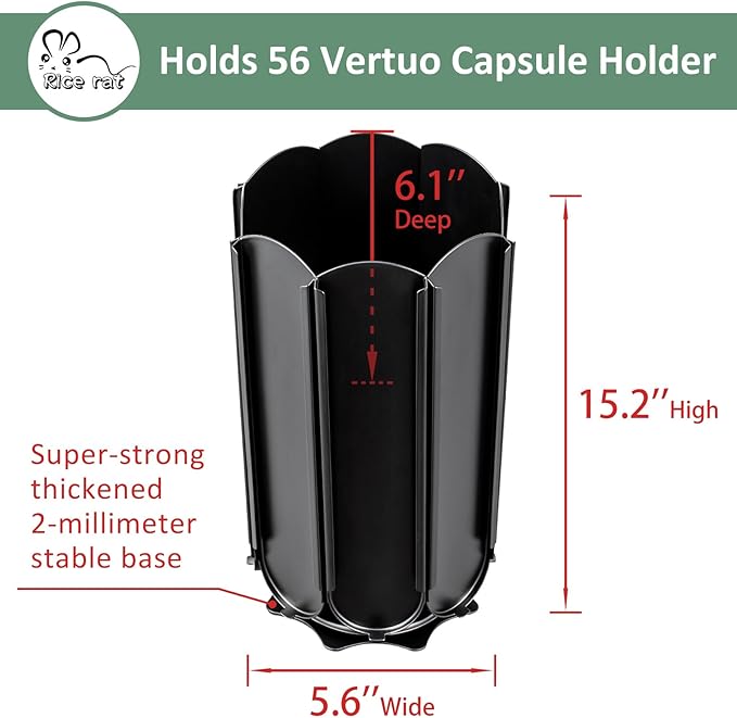 Rice rat Pods Holder Capsules with Central Extra Pod Storage (Carousel-56+ Pods)