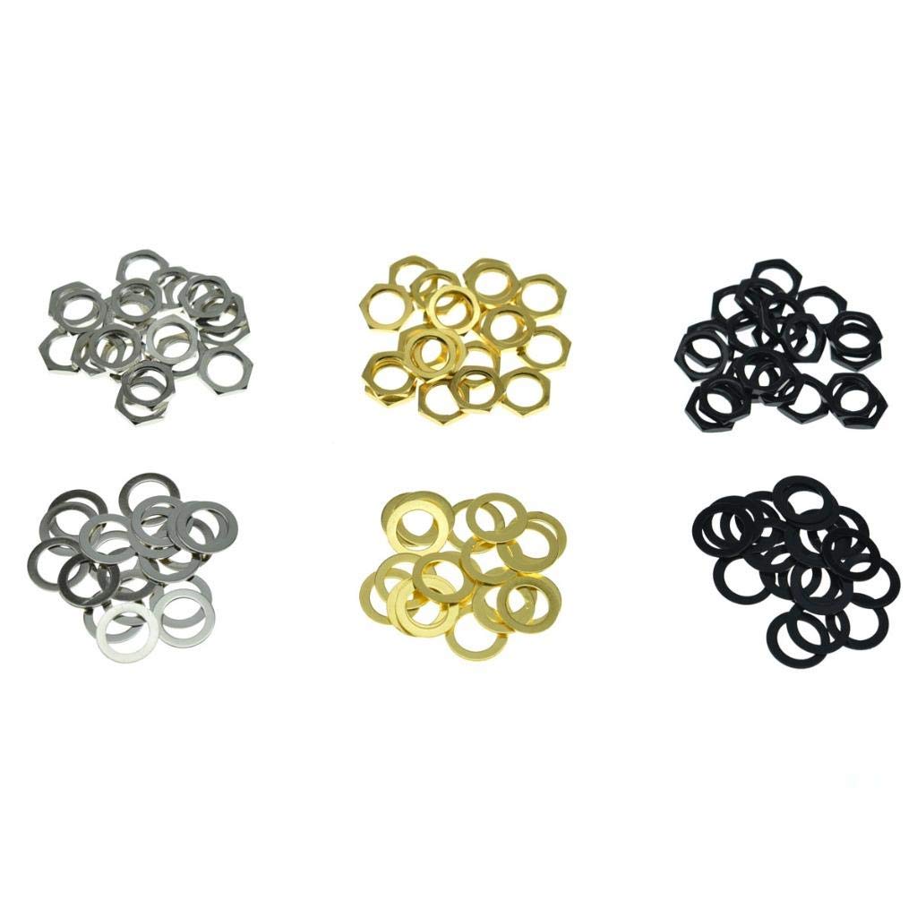 Dopro 20* Guitar Input Output Jack Socket Nut And Washer Guitar Metric Jack Nuts For Import Guitars Gold