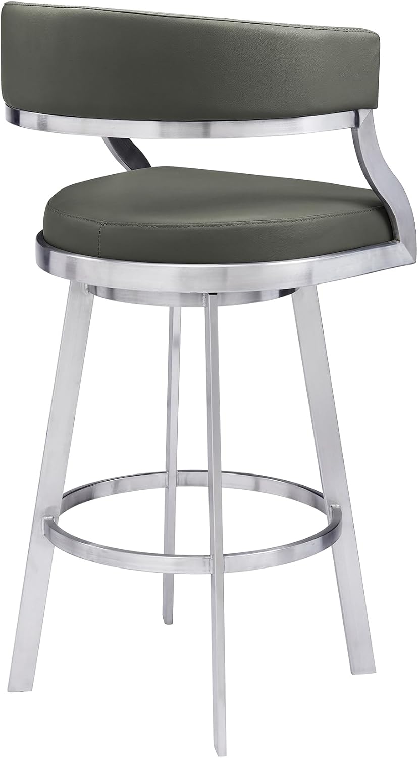 Saturn Bar Stool, 26" Counter Height, Gray