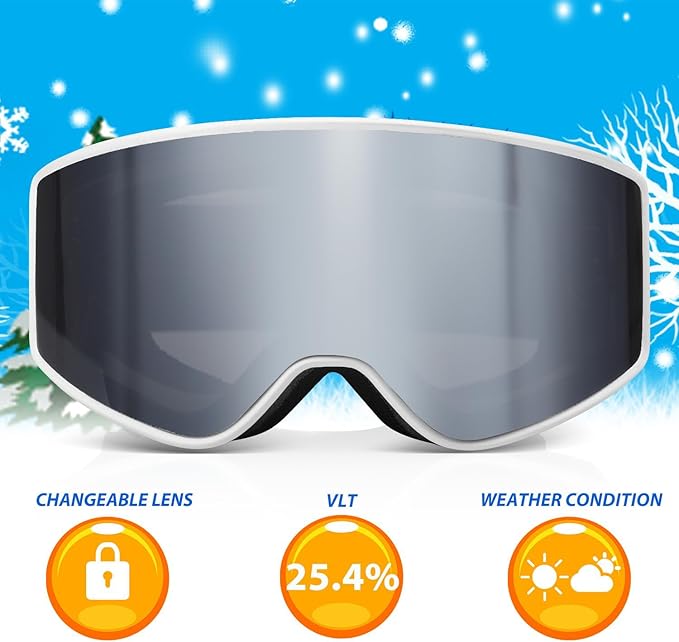 EXP VISION Ski/Snowboard Goggles Parent-child Snow Goggles Over Glasses for Men, Women Youth Kids