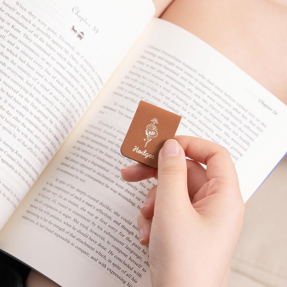 CALLIE Personalized Magnetic Bookmark Clip – Custom Name Reading Gifts for Book Lovers, Birthday Teacher's Day Christmas for Bookworm Gifts (Floral Snake)