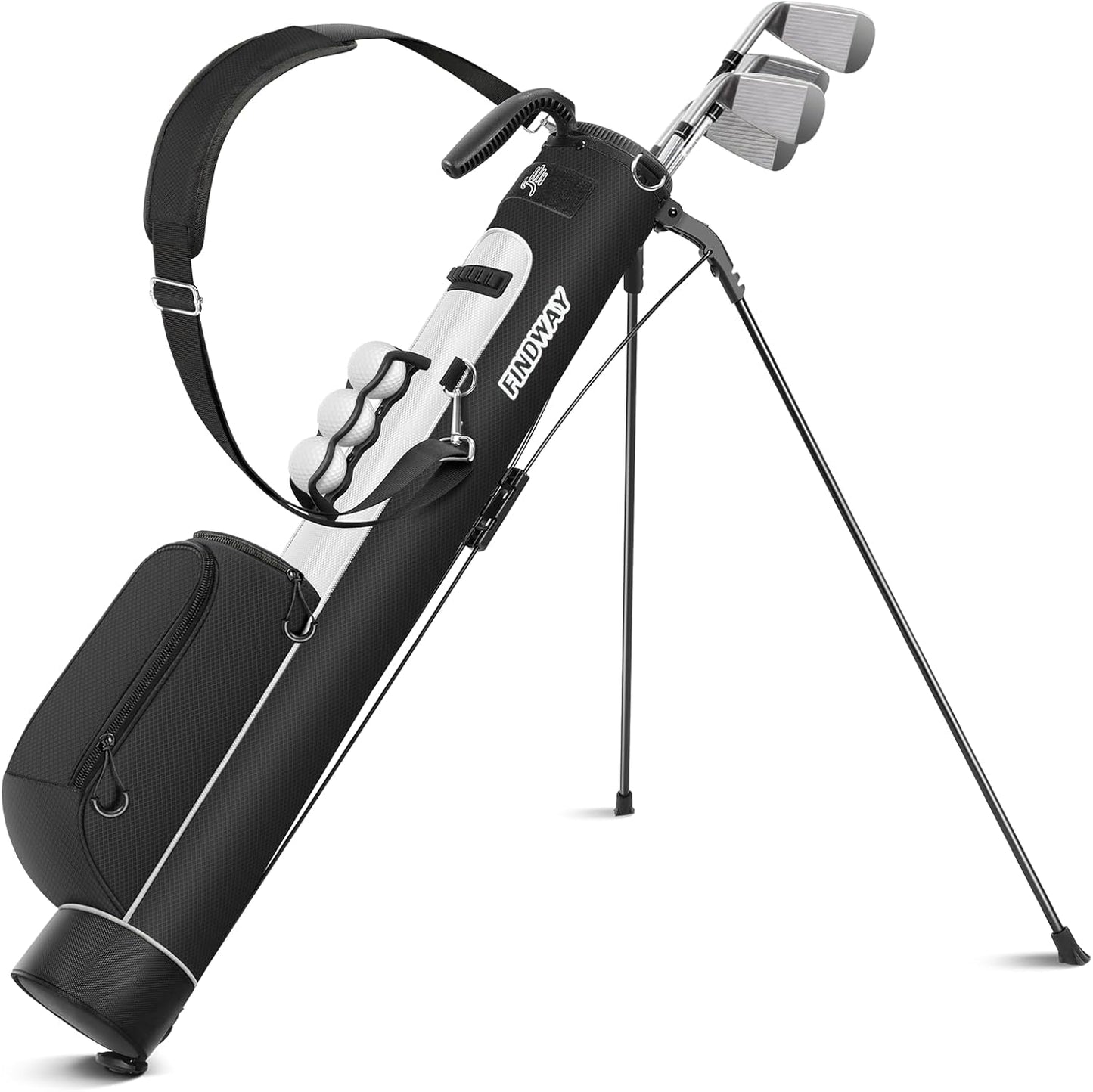 Findway Golf Stand Bag, Par 3 Golf Bag Pitch n Putt Small Golf Bag with Ball Holder and Cooler Bag, Lightweight Golf Carry Bag for Men Women