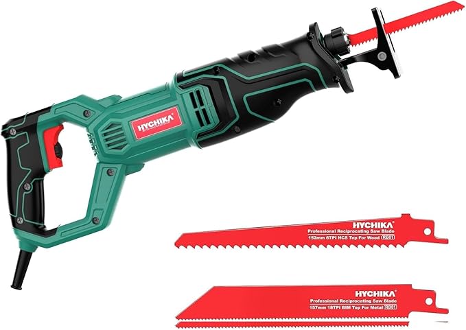 HYCHIKA Heat Gun,Orbital Sander 3.8Amp 450W,Reciprocating Saw,180W Rotary Tool,30W LED Work Light,5-Tool Power Tool Set Combo Kit