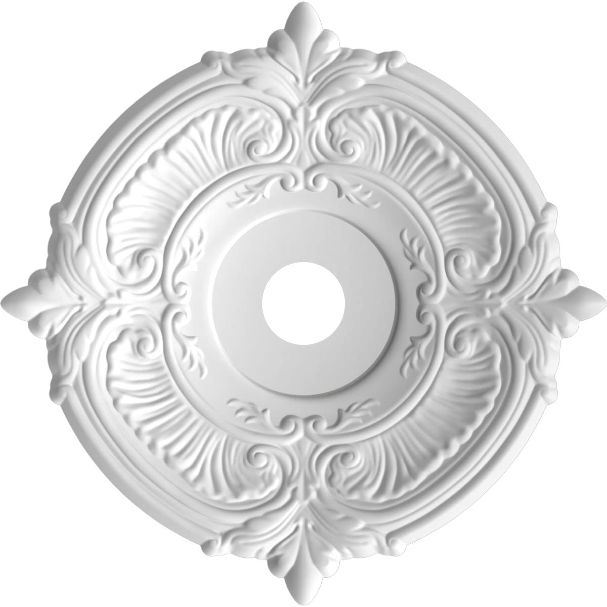 22Od X 3 1/2Id X 1P Attica Thermoformed Pvc Ceiling Medallion (Fits Canopies Up To 7 3/4), Ultracover Satin Hunt Club Green