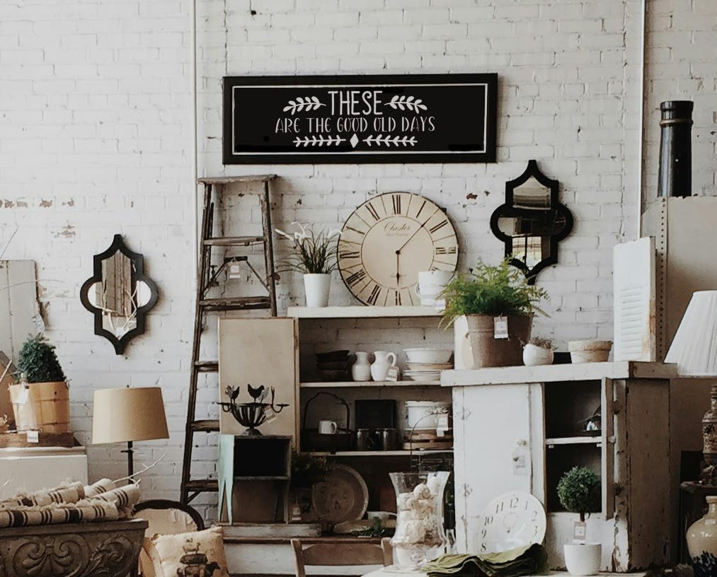 15PCS Reusable Farmhouse Word Stencils for Painting on Wood, Canvas, Fabric - Inspirational Art Craft Kit for Family, Furniture, Walls, and More - Create Welcome Signs, Shirts, and Cards
