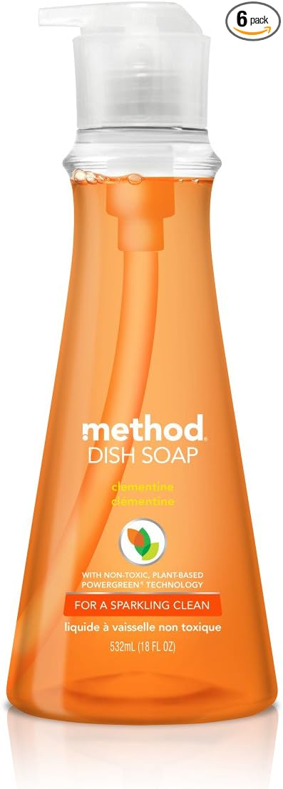 Method Dish Soap, Clementine, 18 Fl. Oz (Pack of 6)