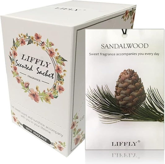 14 Packs Sandalwood Scented Sachets Bag for Drawer and Closet Long Lasting Gift