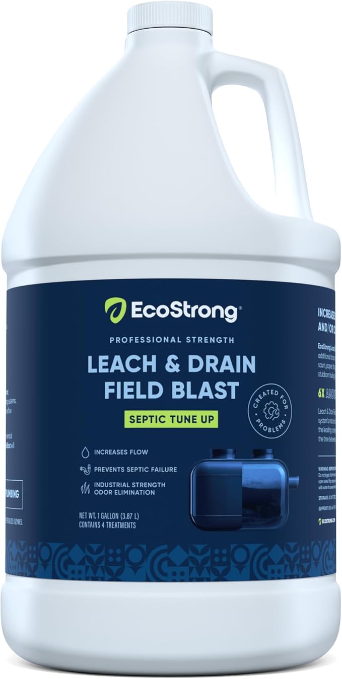 Septic Drain and Leach Field Treatment | Bio-Enzyme Cleaner Breaks Down and Digest Clogs | Removes Odors & Mainline Cleaner (128 OZ)