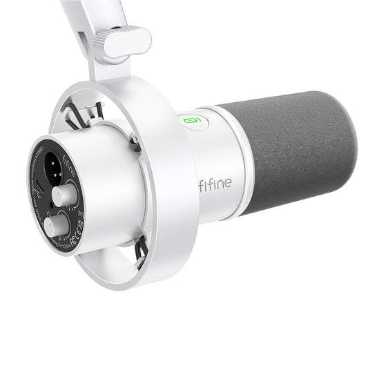FIFINE Studio XLR Dynamic Microphone, USB PC Podcast Microphone for Streaming Recording, XLR/USB Vocal Mic with Tap-to-Mute, Gai