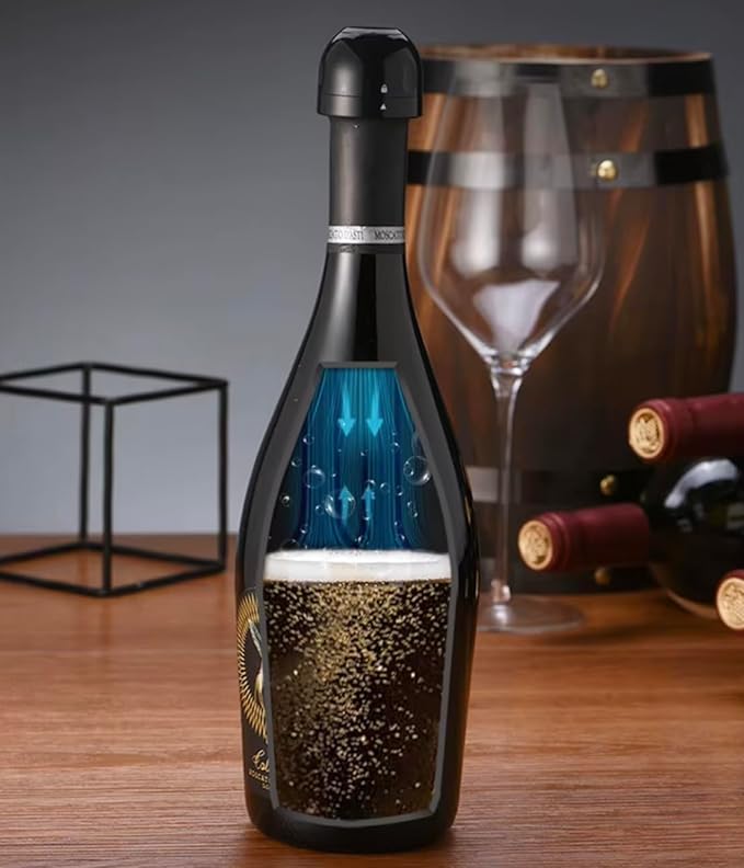 2Pk Reusable Champagne Saver and Sparkling Wine Stopper - Leakproof, Airtight Seal - Preserve Fizz & Flavor