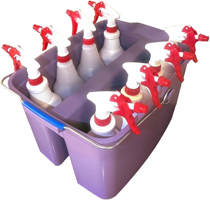 Light Purple Cleaning Caddy Bucket with Handle 2 Section
