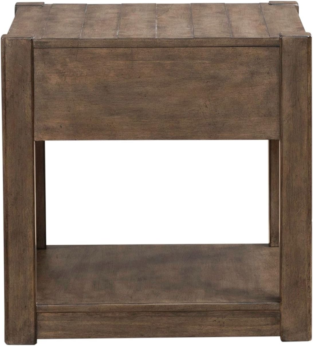Liberty Furniture Broadmore Living Room Drawer End Table - Cobblestone Brown