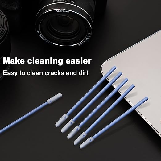 Wellgler's 200pcs Foam Swabs,for Makeup,Gun Cleaning or Pets Care,Multi-Role Cleaning Swabs KM742 (Blue)