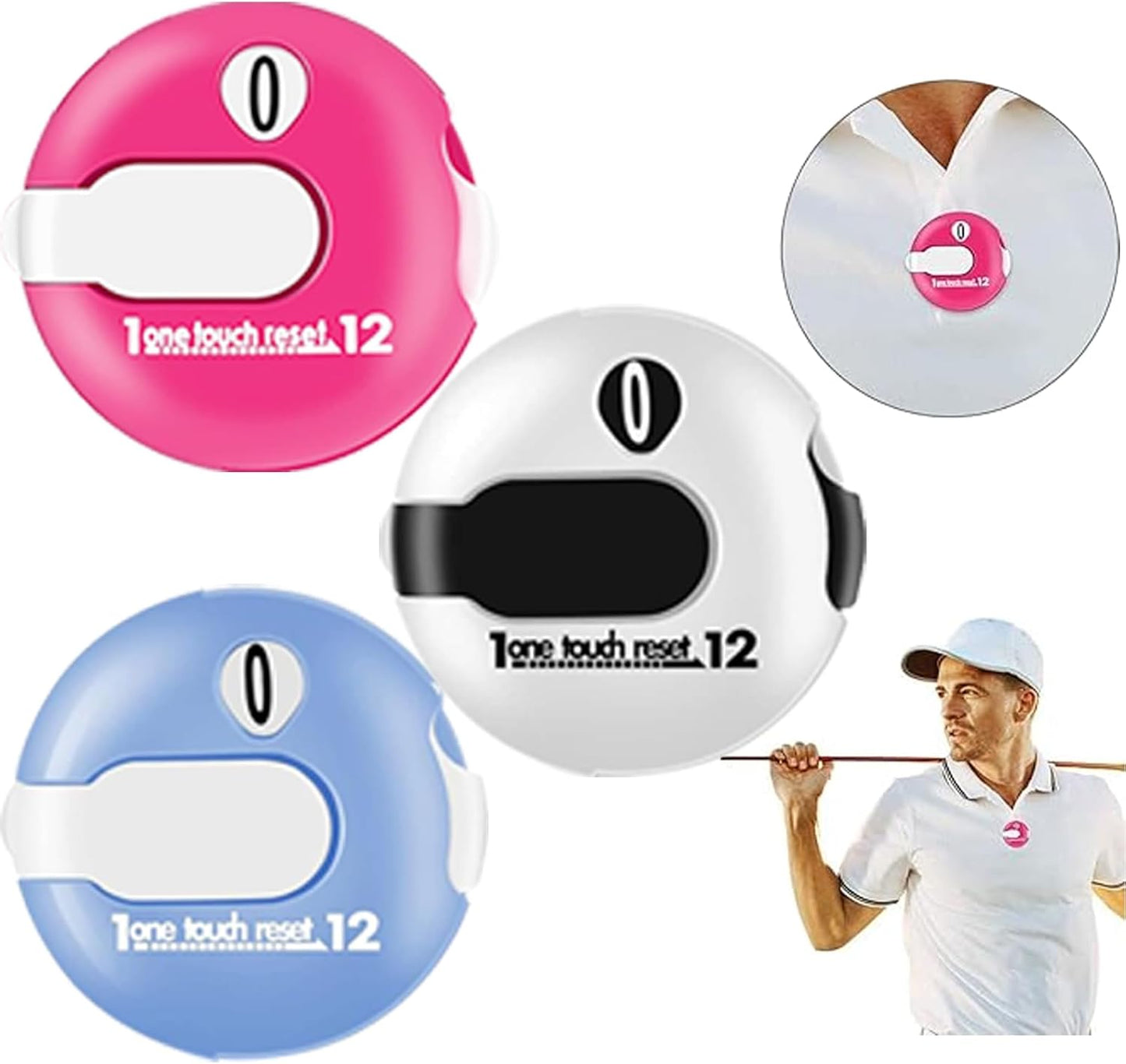 Golf Score Counter Compact Golf Score Tracker Set of 4 Multi-Colored Mini Stroke Counters for Easy Scoring on The Green