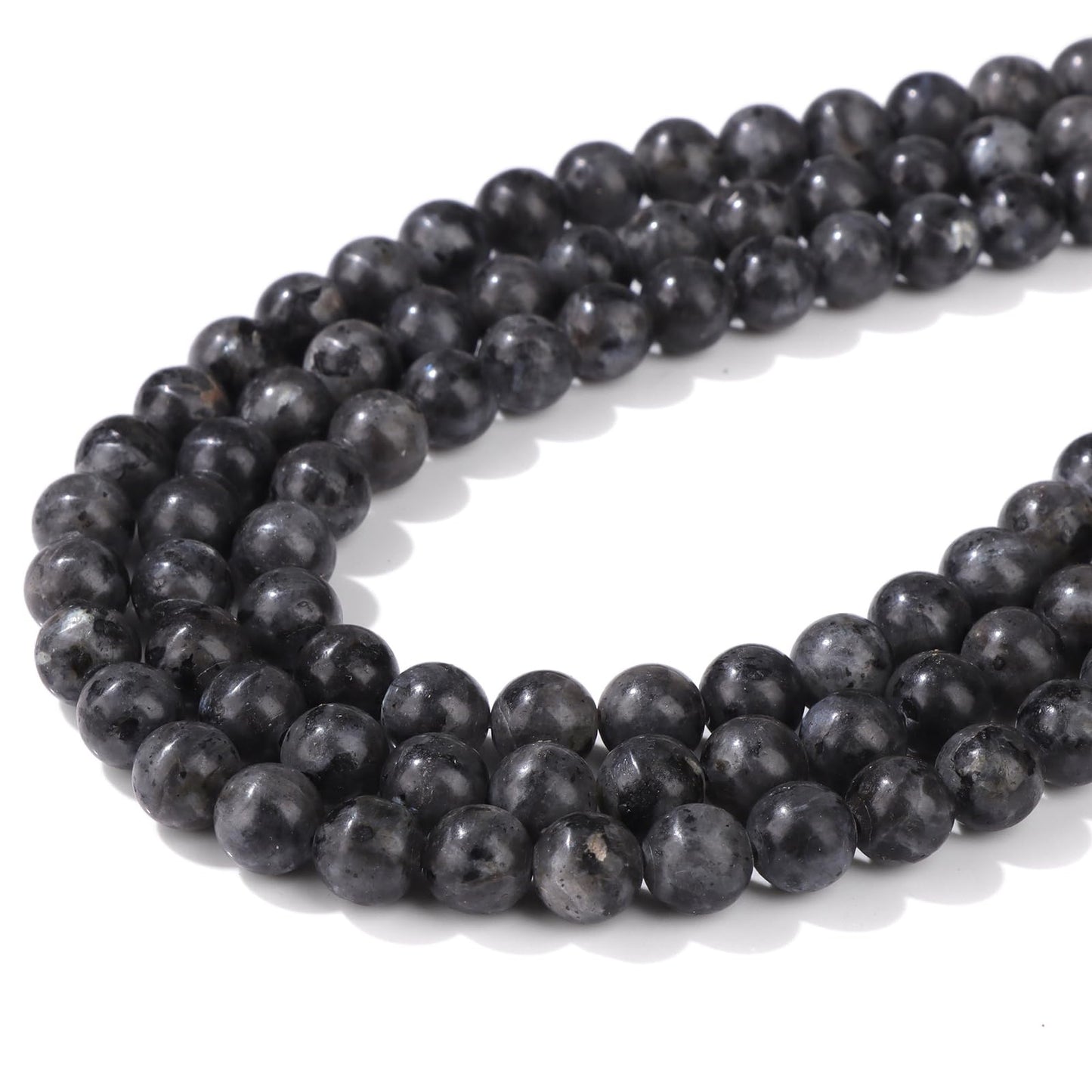 Risyfjew 50PCS 8mm Natural Labradorite Beads Gemstone Round Loose Beads for Jewelry Making Chakra Crystal Stone Beads for Bracelets Necklace Earrings Making Supplies (50pcs/Strand)